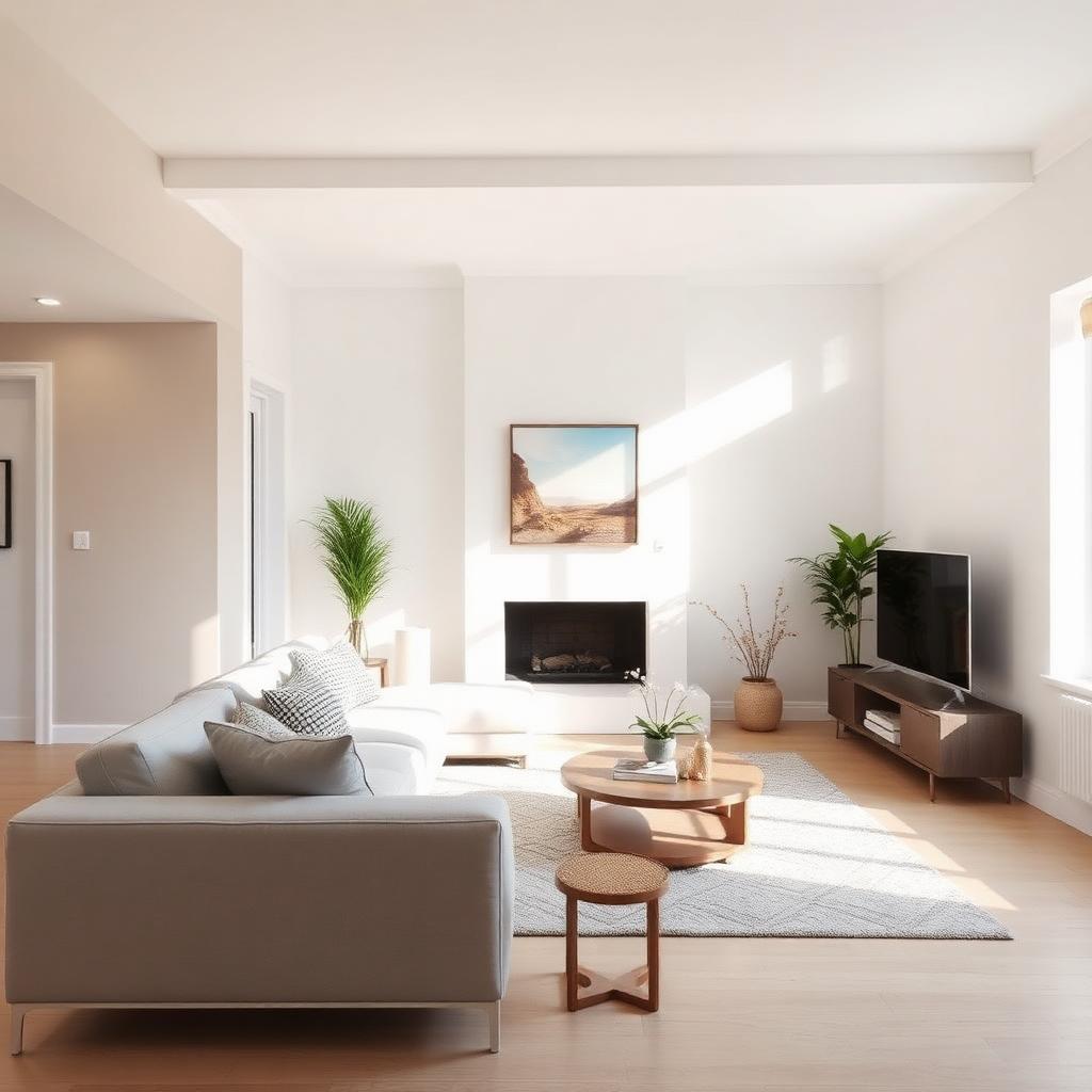 Freshly painted living room