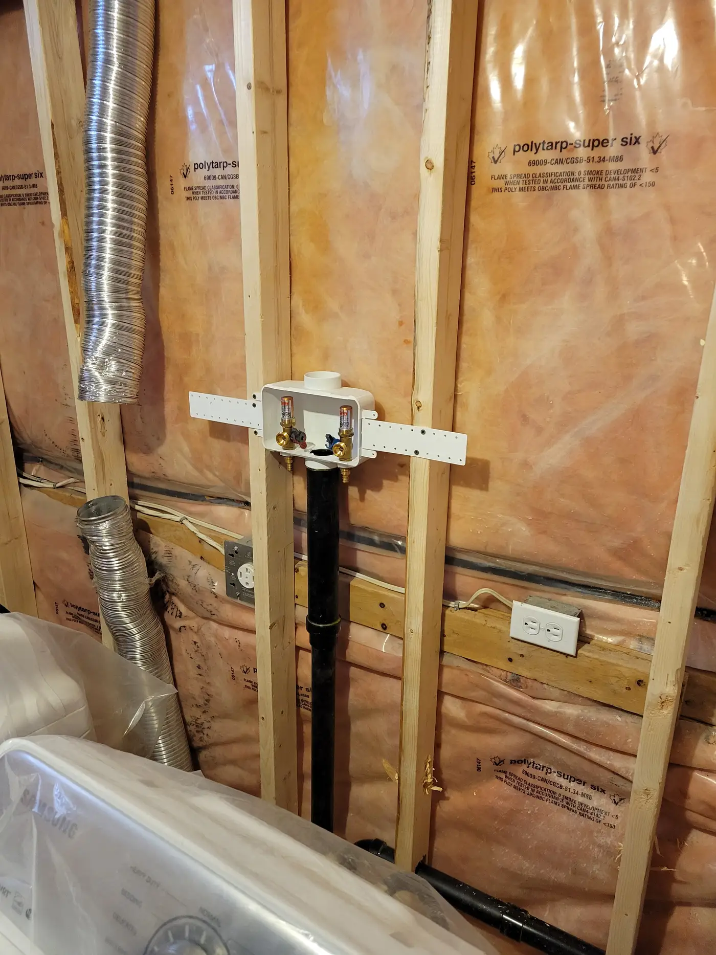 Completed project: a laundry room plumbing rough-in in East Gwillimbury